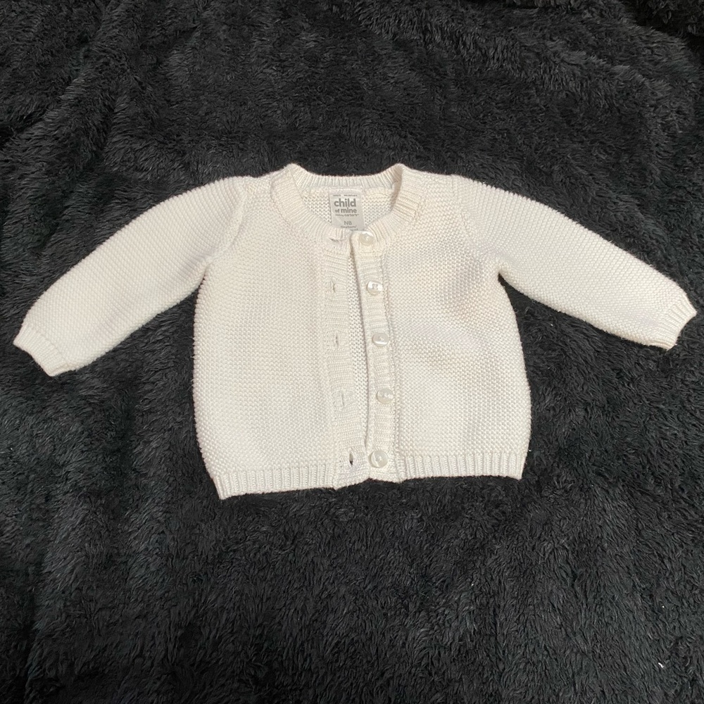 Carters Child of Mine white button up cardigan sweater